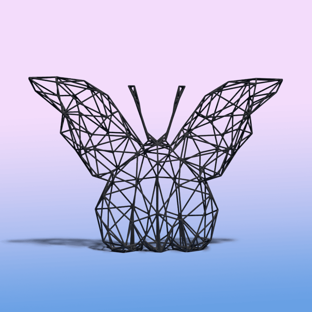 Intricate Butterfly Wire Art STL - Nature-Inspired Decor 3d model