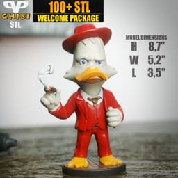 Howard The Duck Chibi STL for 3D Printing ChibiSTL 3DXM 3d model