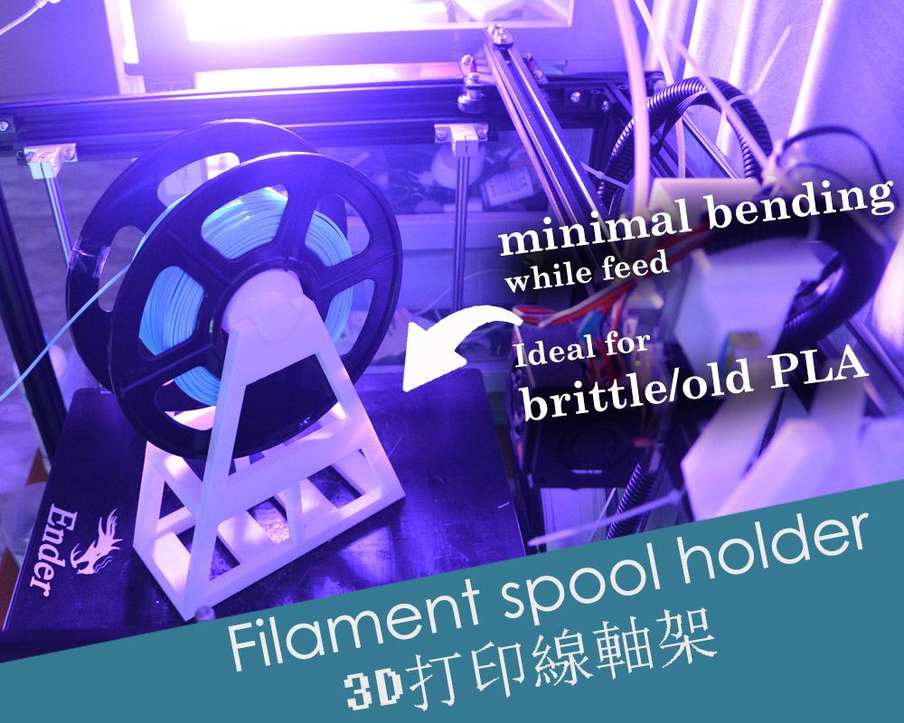Spool holder with minimal filament bending while feeding 3d model