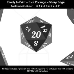 7 Piece Dice Masters Set (Lobster Font) 3d model