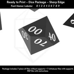 7 Piece Dice Masters Set (Lobster Font) 3d model