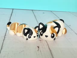 Kawaii (Cute) Calico and Tuxedo Kitties! 3d model