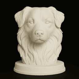 FREE - Australian Shepherd Dog Bust - 3D Printable STL 3MF - Pet Memorial Statue 3d model