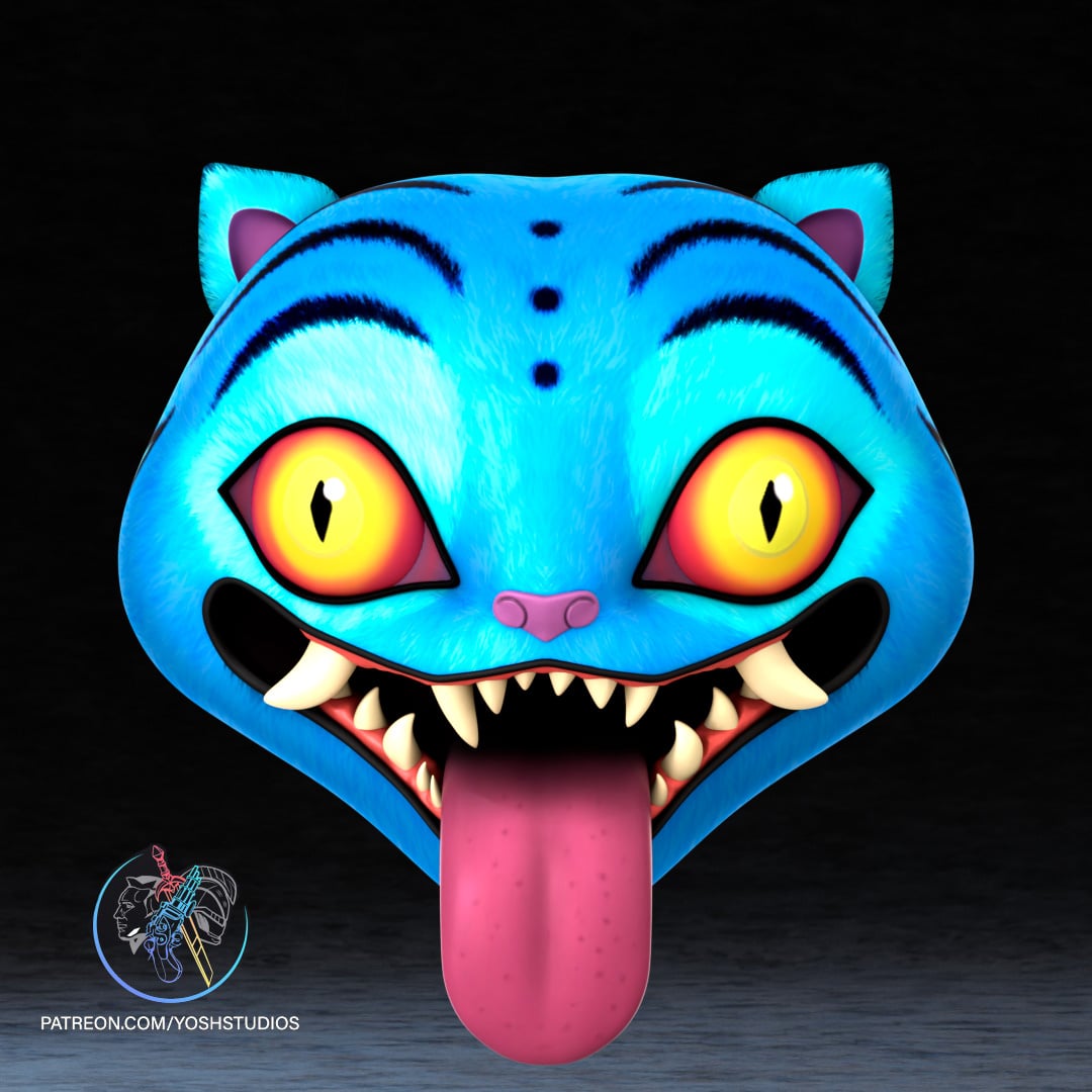 Blue Tiger Mask 3D Printer STL File 3d model
