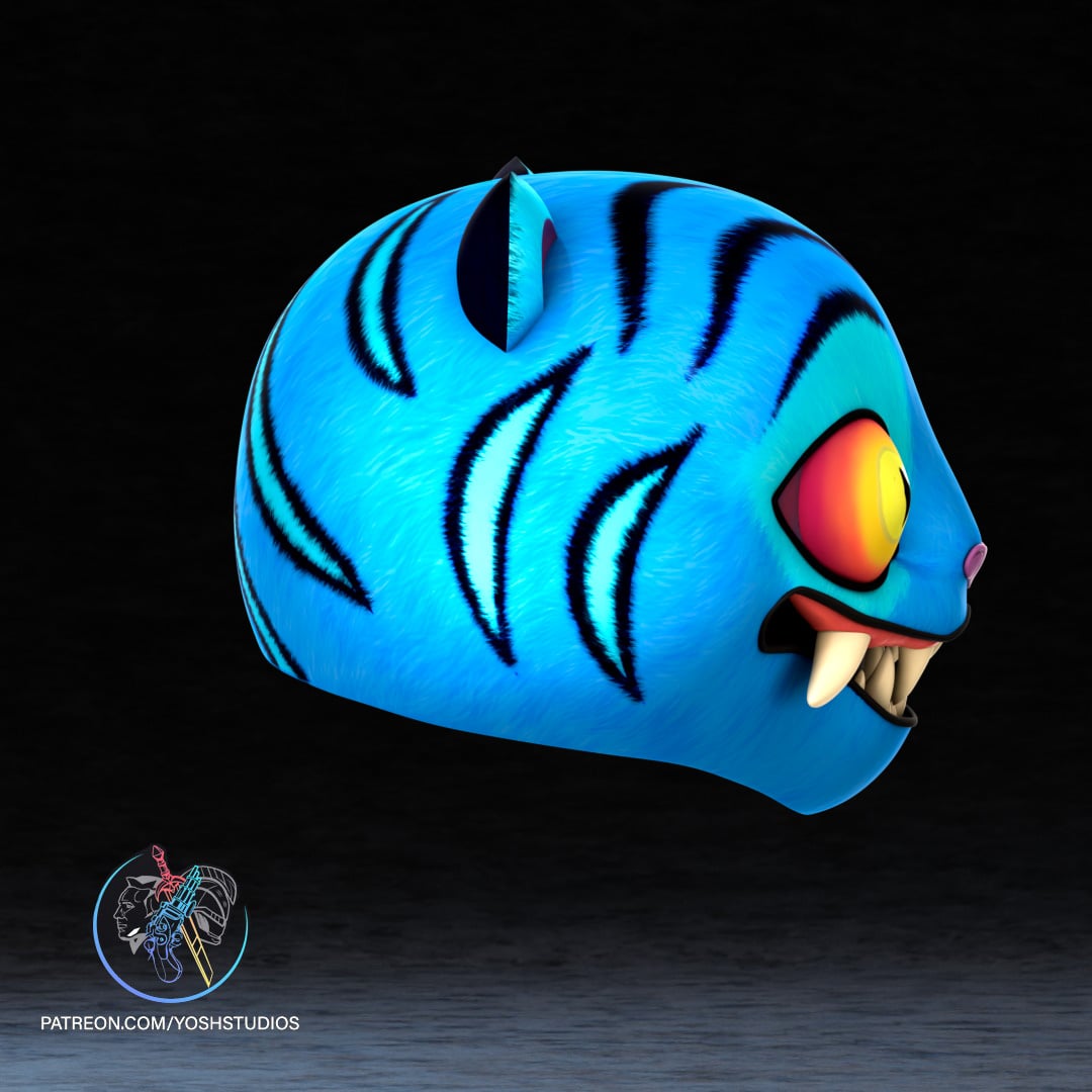 Blue Tiger Mask 3D Printer STL File 3d model