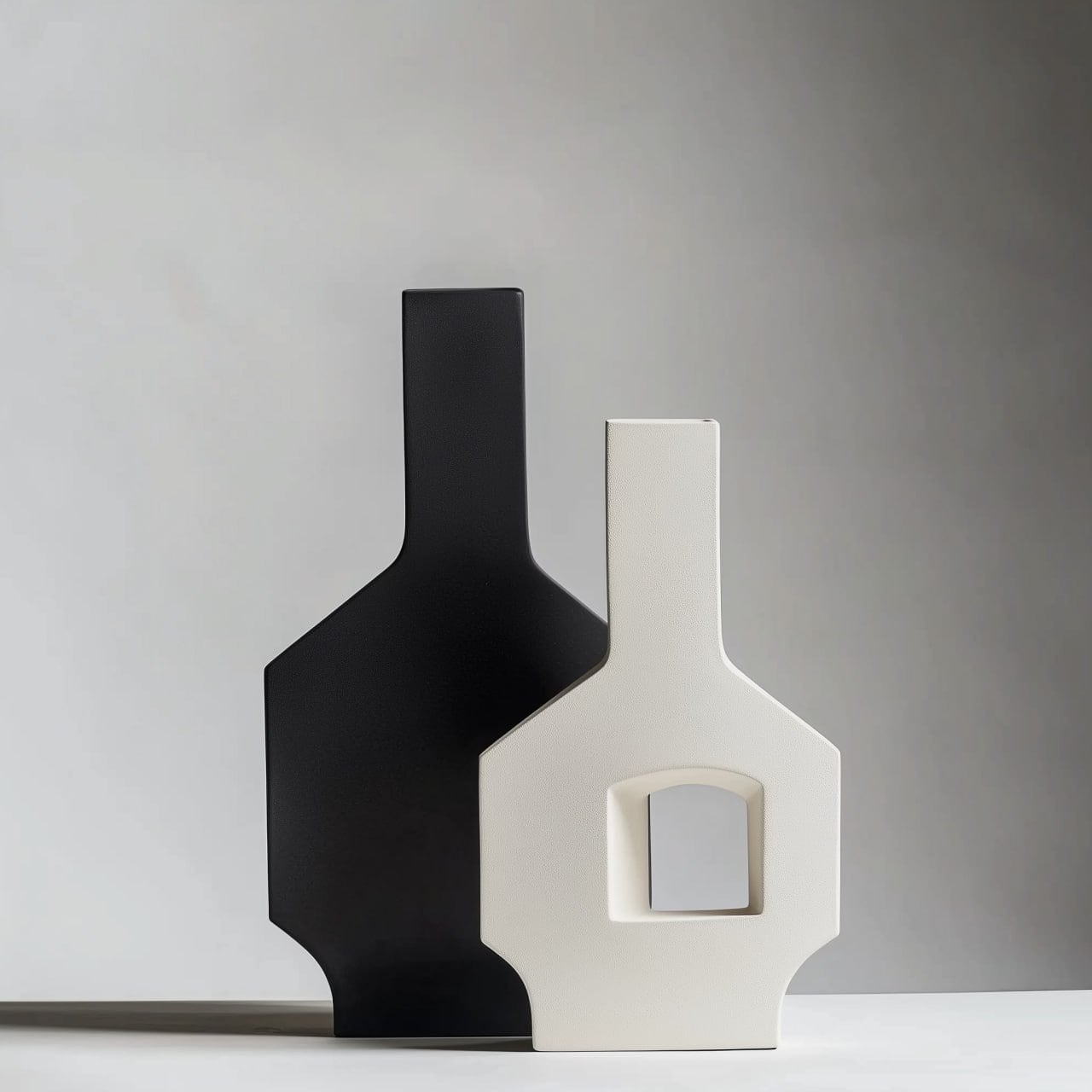 Geometric Cutout Vases – Modern Minimalist Decor 3d model