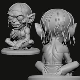Gollum Chibi 3D Model Holding the One Ring 3d model