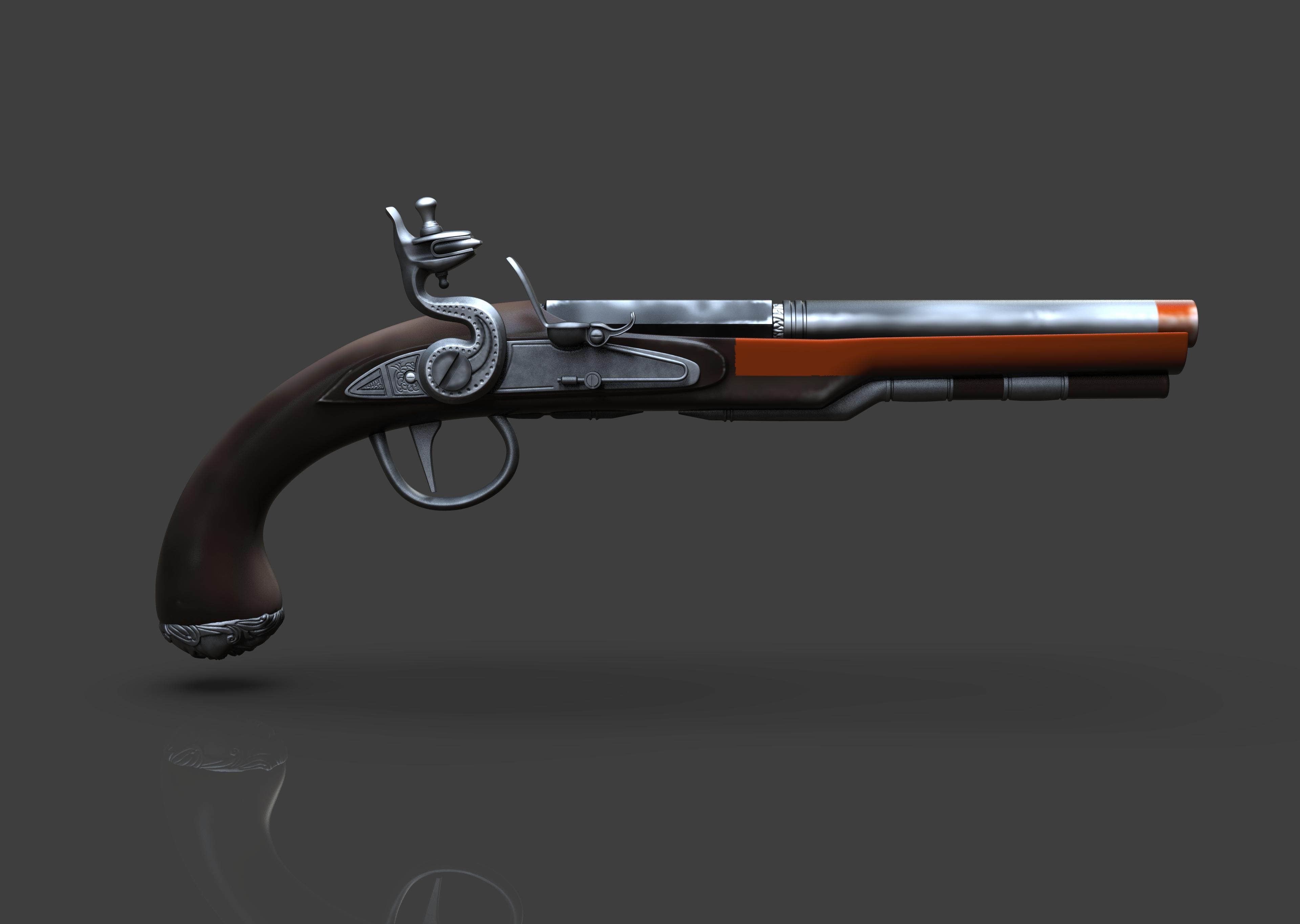Jack Sparrow Flintlock Pistol 3d model