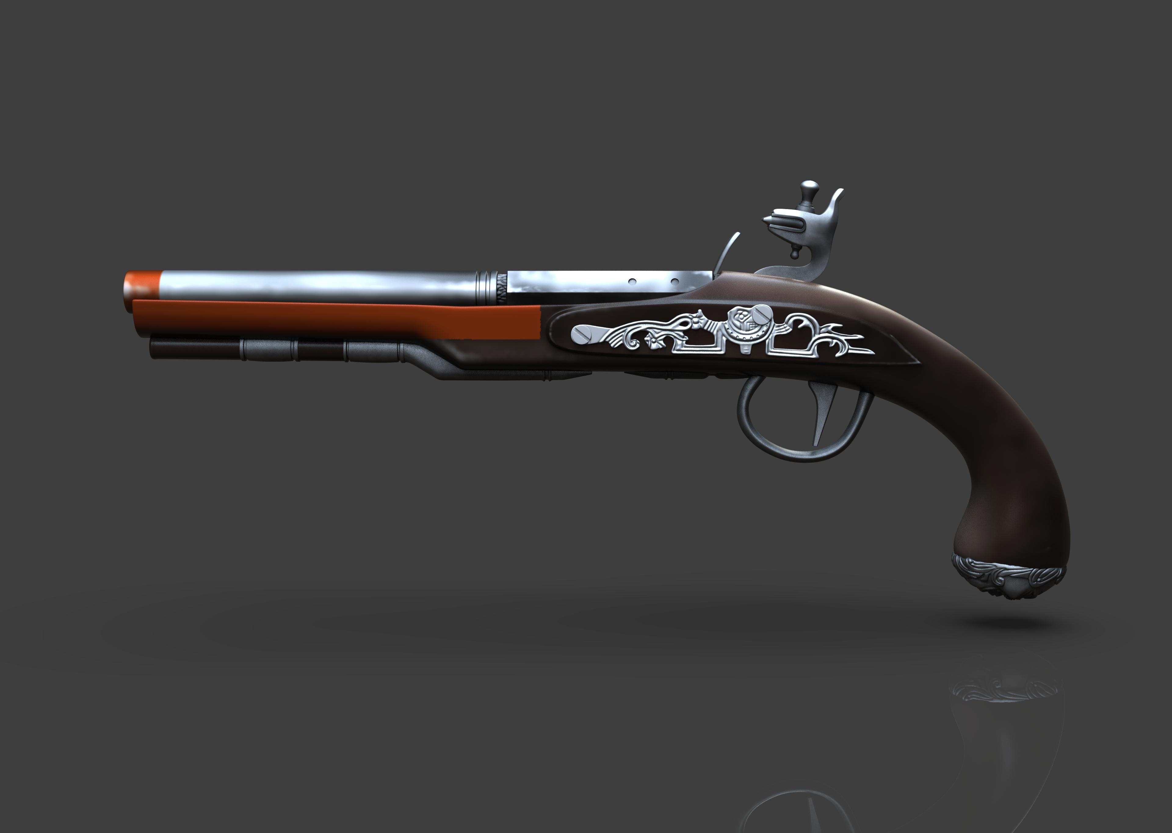 Jack Sparrow Flintlock Pistol 3d model