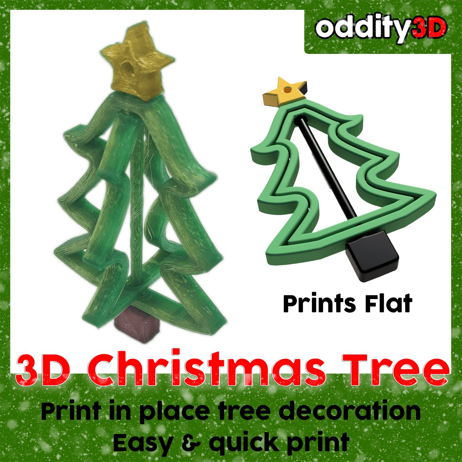 3D Christmas Tree Decoration (Quick, easy & print in place) 3d model