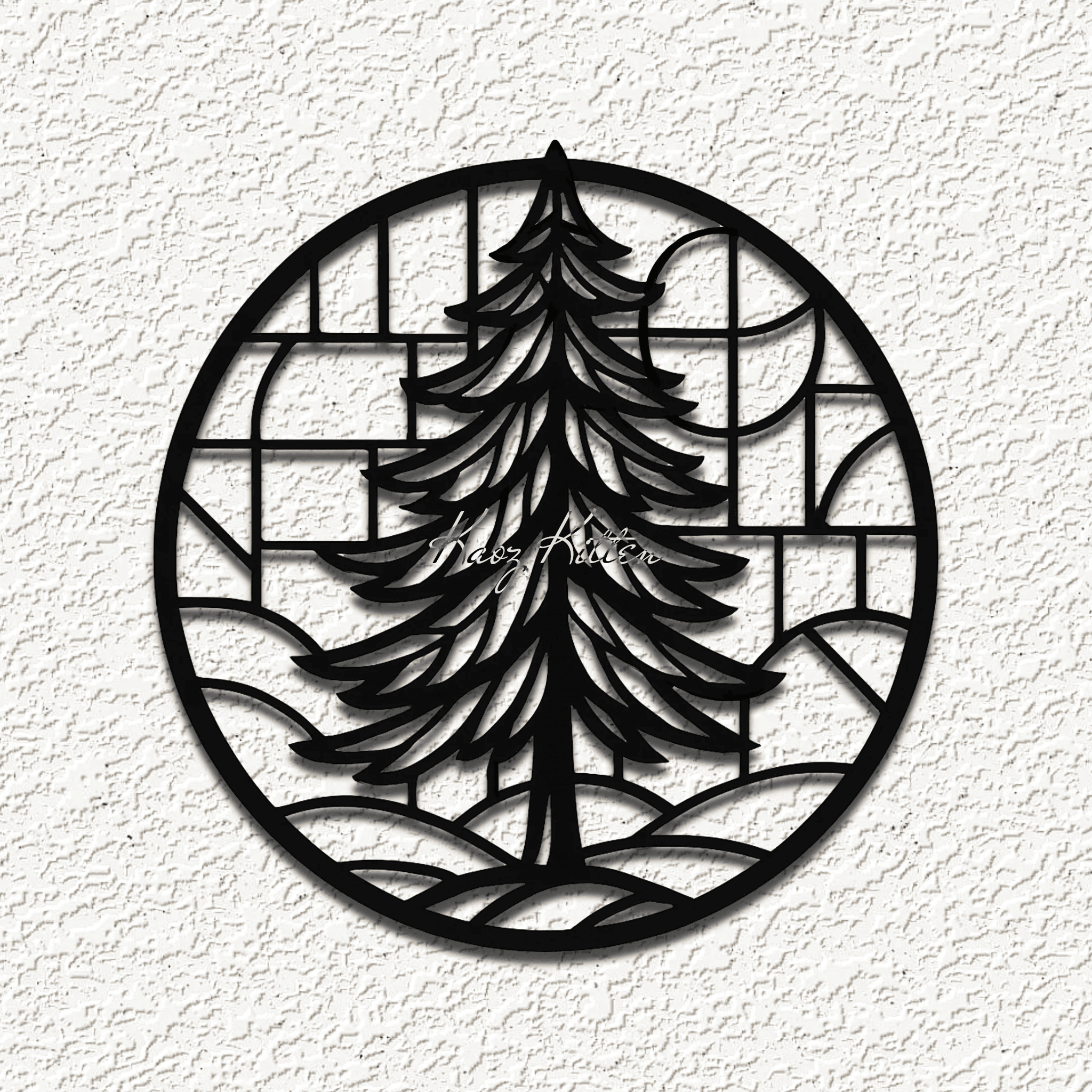 ornate pine tree WALL ART HOME DECOR 3d model
