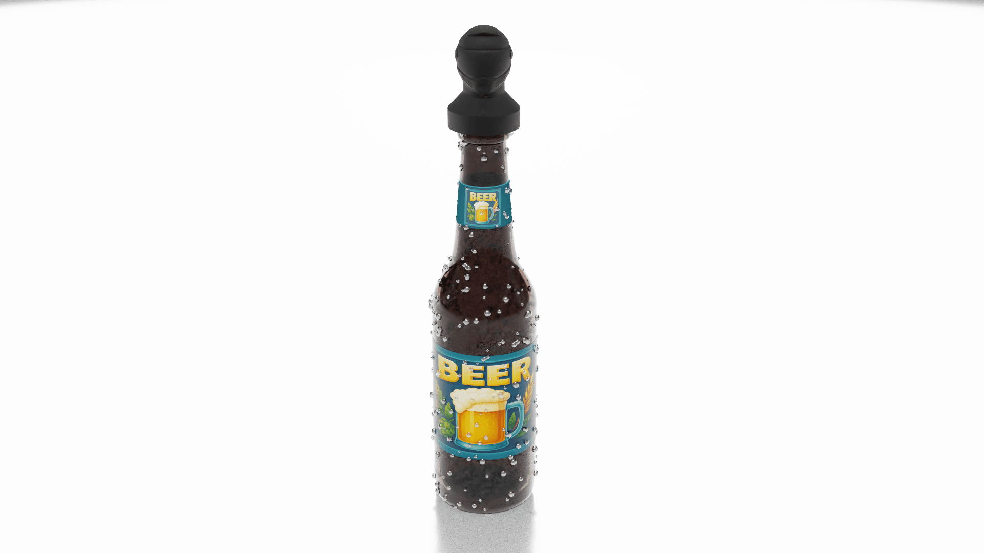 Motorcycle helmet beer bottle cap 3d model