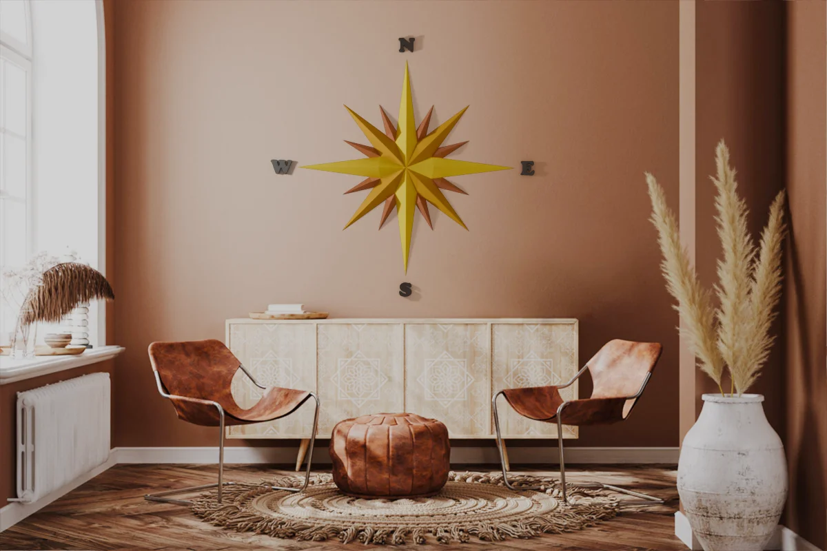 Compass rose - Multipart wall design 3d model
