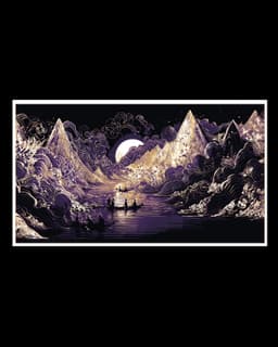 A gentle evening on the water - Paper art style picture - Hueforge art 3d model