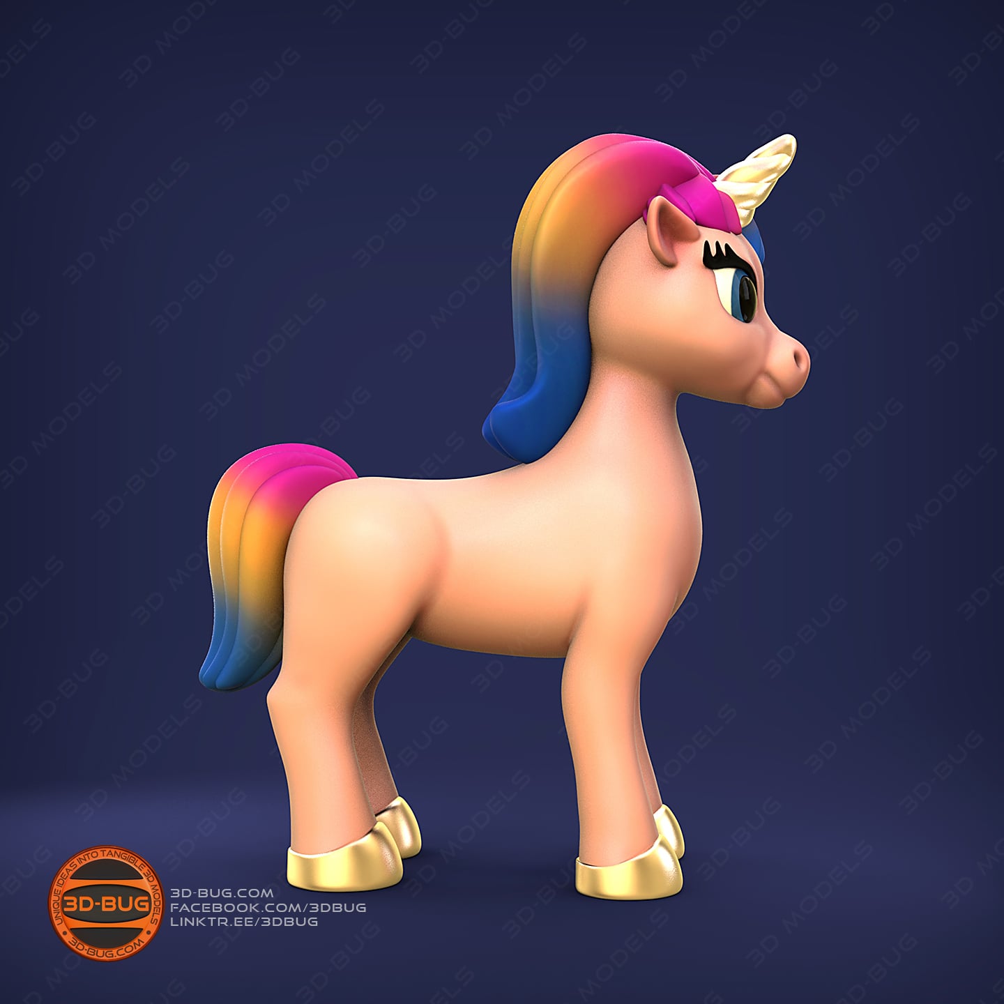 Stylized unicorn 3d model