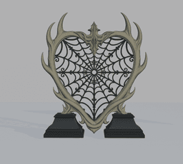 Bone Heart Photo Frame on Stand – Gothic Spider Web Picture Frame, Dark Romantic Display Decor 3d model