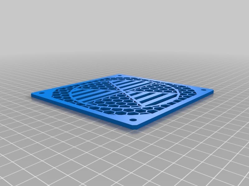 120mm Fan Grill - Radiation Symbol 3d model