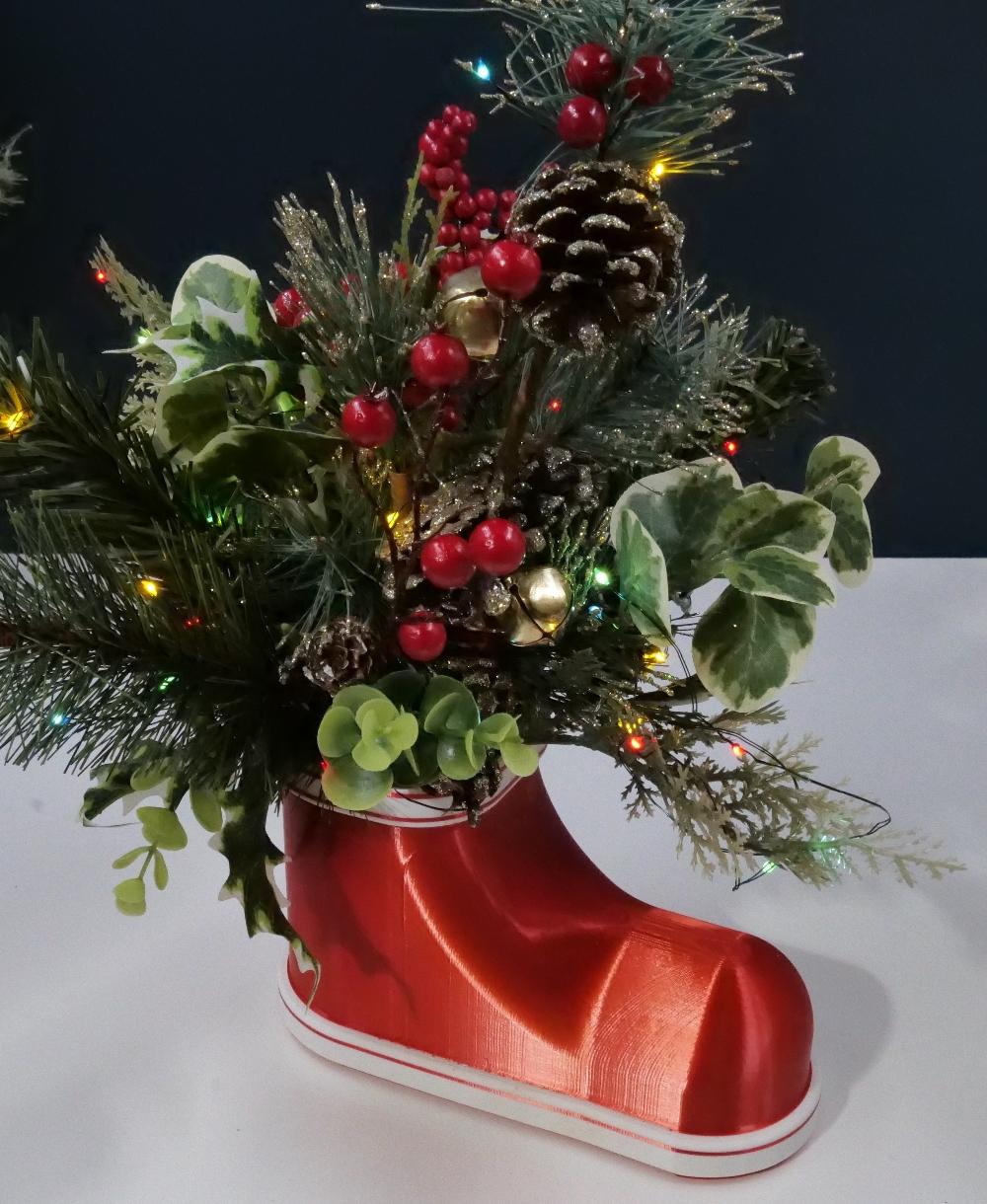 Holiday Children Boot Planter / Container - Holiday boot planter make. - 3d model
