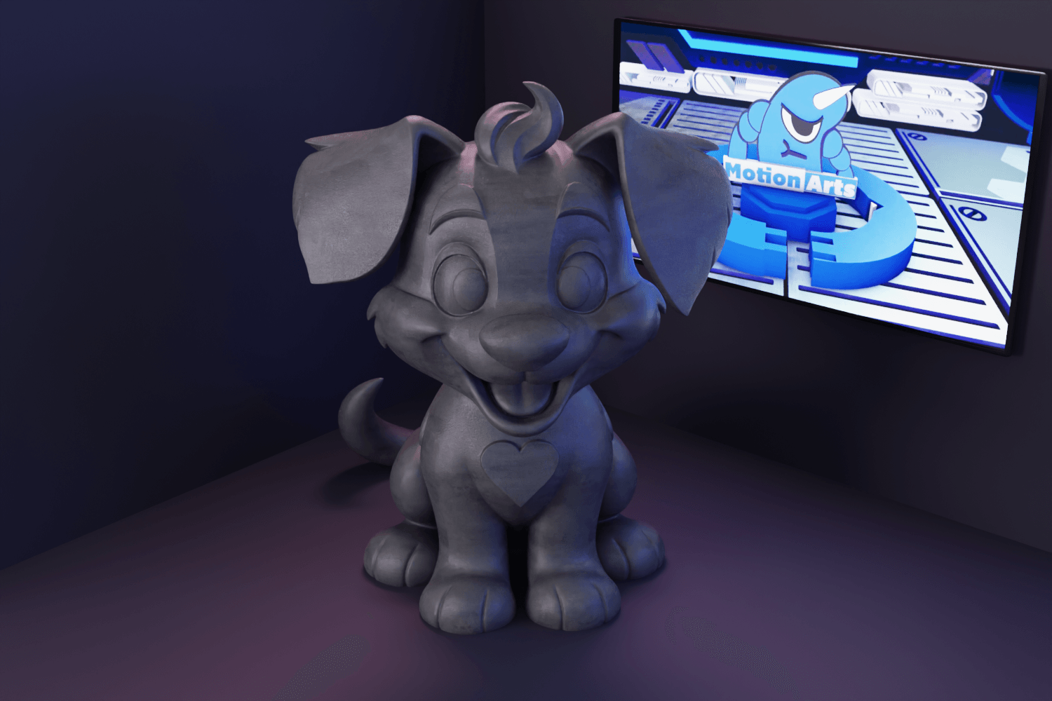 Caozinho coração.stl 3d model