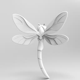 Mystical Libellula Minimalist Sculpture 3d model