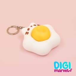Fried Egg Buddy Clicker + Keychain 3d model