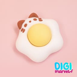 Fried Egg Buddy Clicker + Keychain 3d model