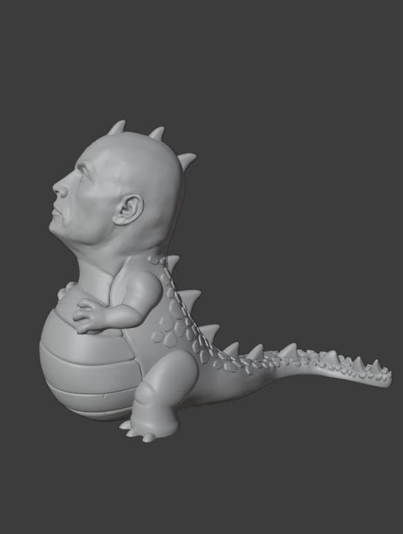 Rockodile (The Rock + Crocodile) 3d model