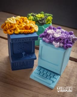 PACK OF 3 EIGHTIES OBJECTS POTS - PENHOLDERS 3d model
