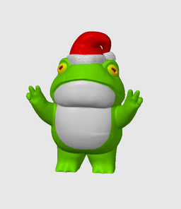 Cheeky Frog Middle Finger / Peace With Santa Hat / 3MF Included 3d model