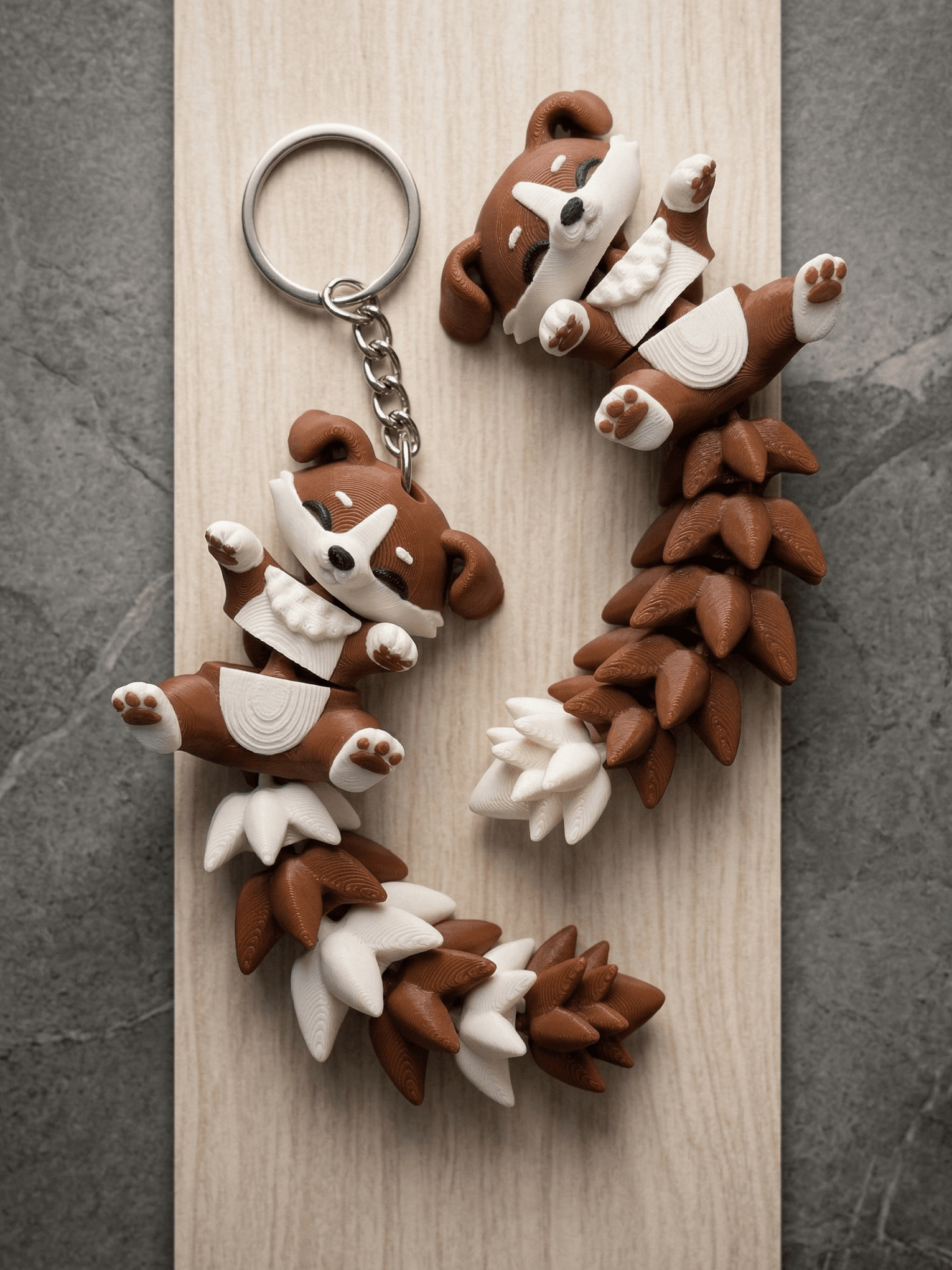 Fluffy Tail Cute Flexi Puppy - Toy / Keychain 3d model