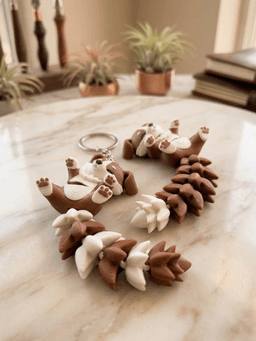 Fluffy Tail Cute Flexi Puppy - Toy / Keychain 3d model