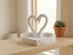 Swan Heart Trinket Tray and Jewelry Dish 3d model
