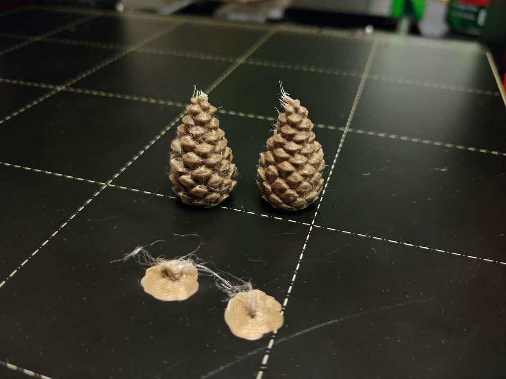 Pine Cone Earrings 3d model