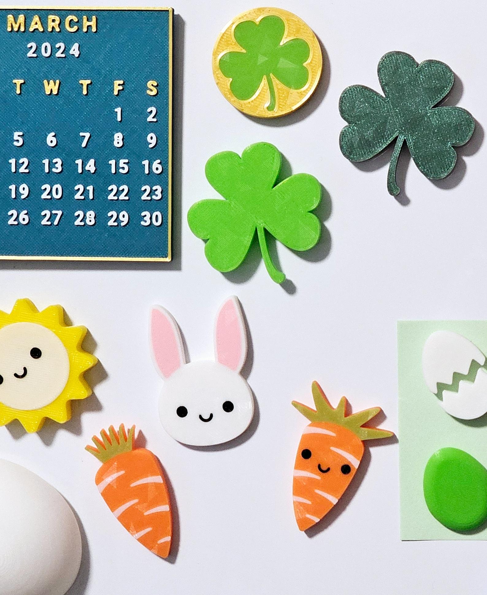 March Magnets - Day 2 #marchmagnets | Lucky Shamrock / Clover Magnets 3d model