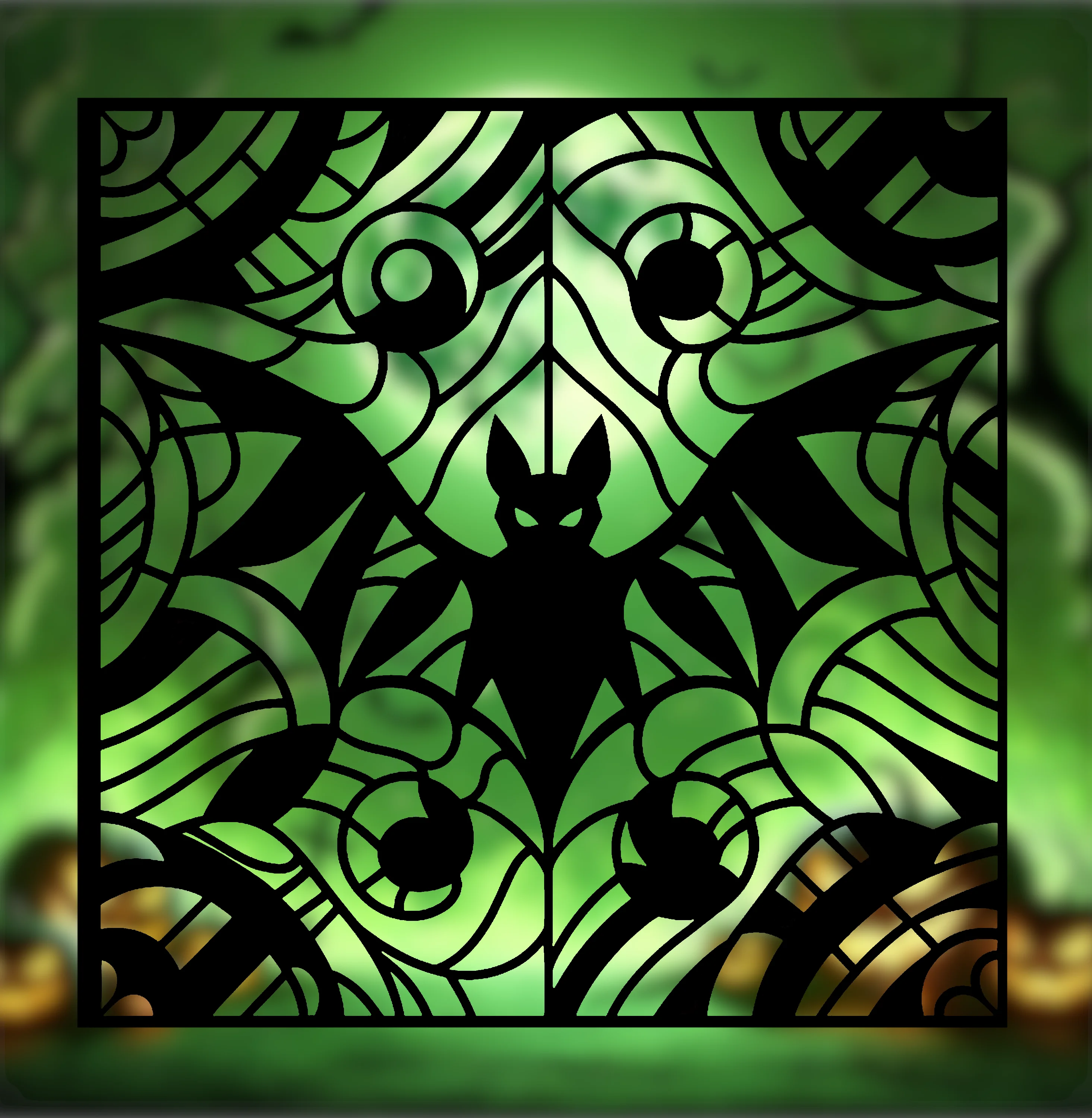 Spooky Halloween 2024 Series – Bat Stained Glass Style (2D Geometric Wall Art) 3d model