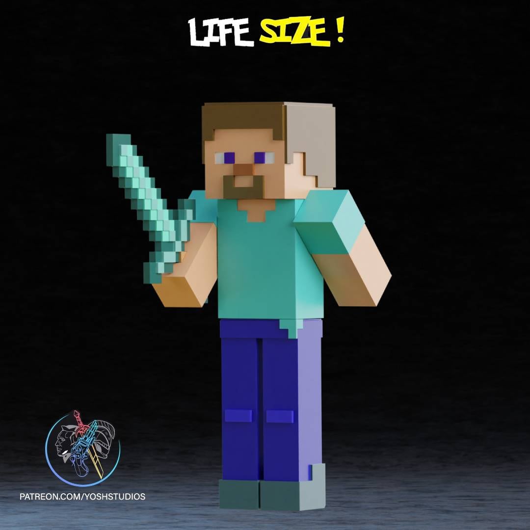 Life-Size Steve 3D Printer File STL 3d model