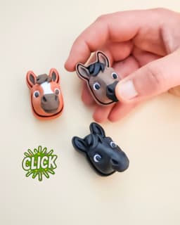 Horse Fidget Clicker Keychain, Farm Animal Desk Toy 3d model