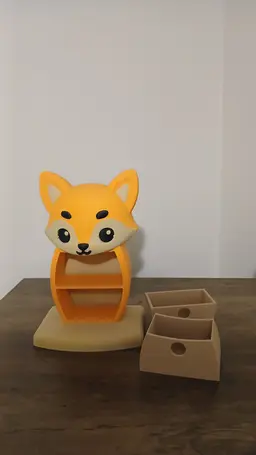 Cute Woodland Fox Mini Drawer 3d model