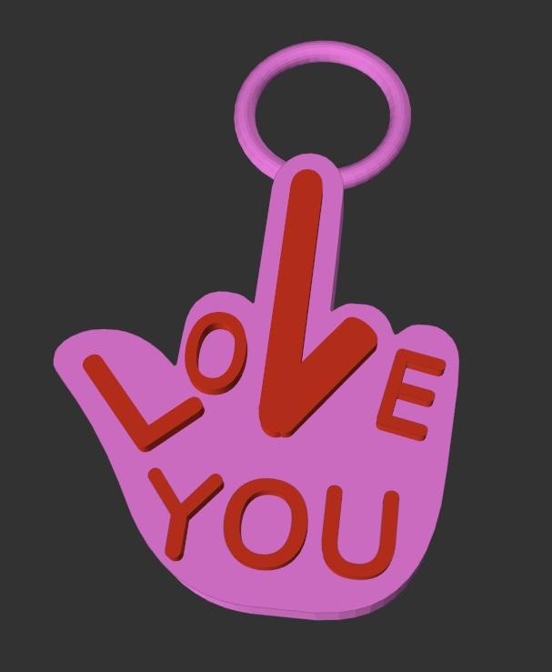 Middle finger with love 3d model