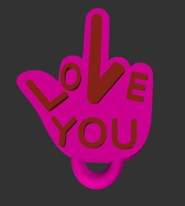 Middle finger with love 3d model