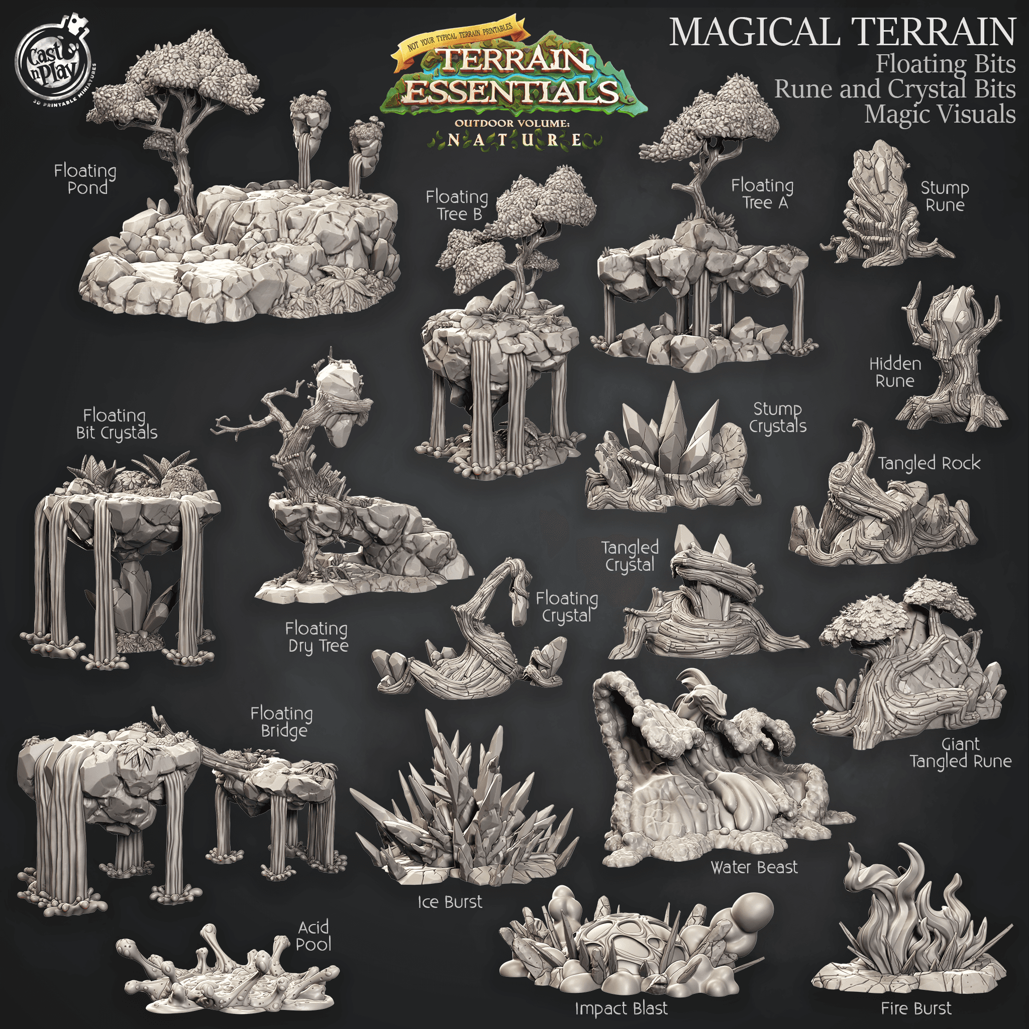 Magical Terrain Set (Pre-Supported) 3d model