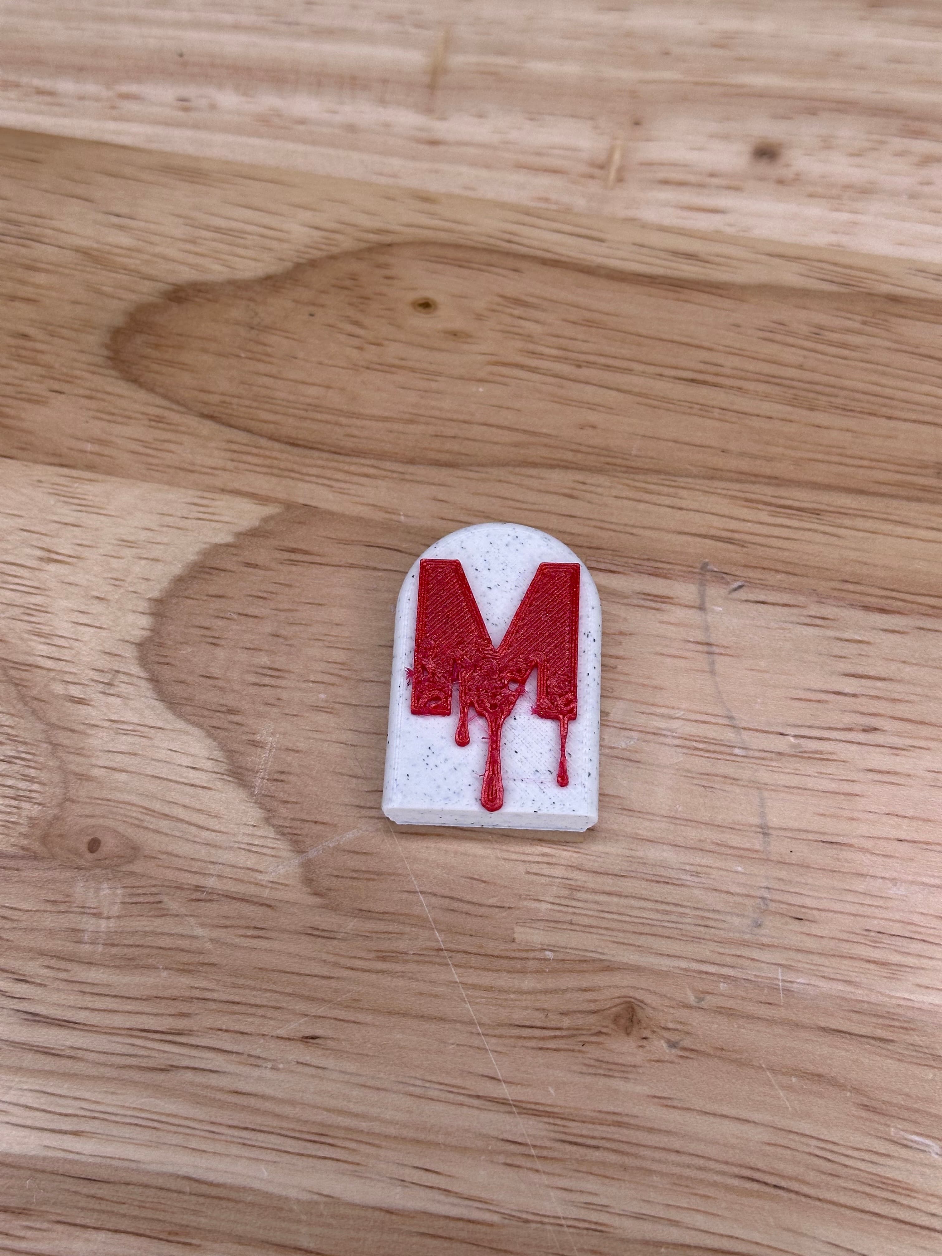 Hauntingly Stylish: Single-Color Headstone Alphabet Magnets for Halloween M 3d model