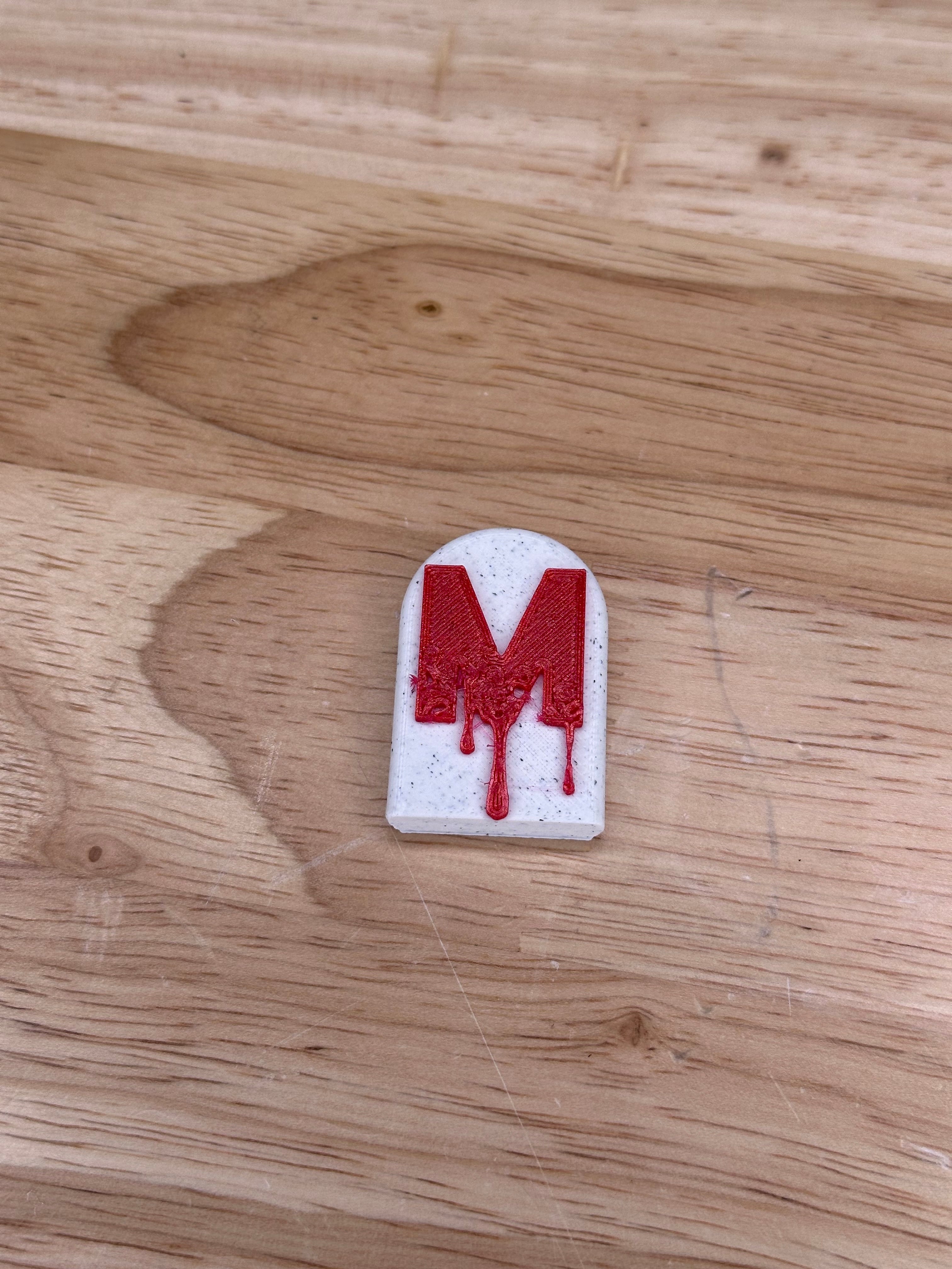 Hauntingly Stylish: Single-Color Headstone Alphabet Magnets for Halloween M 3d model