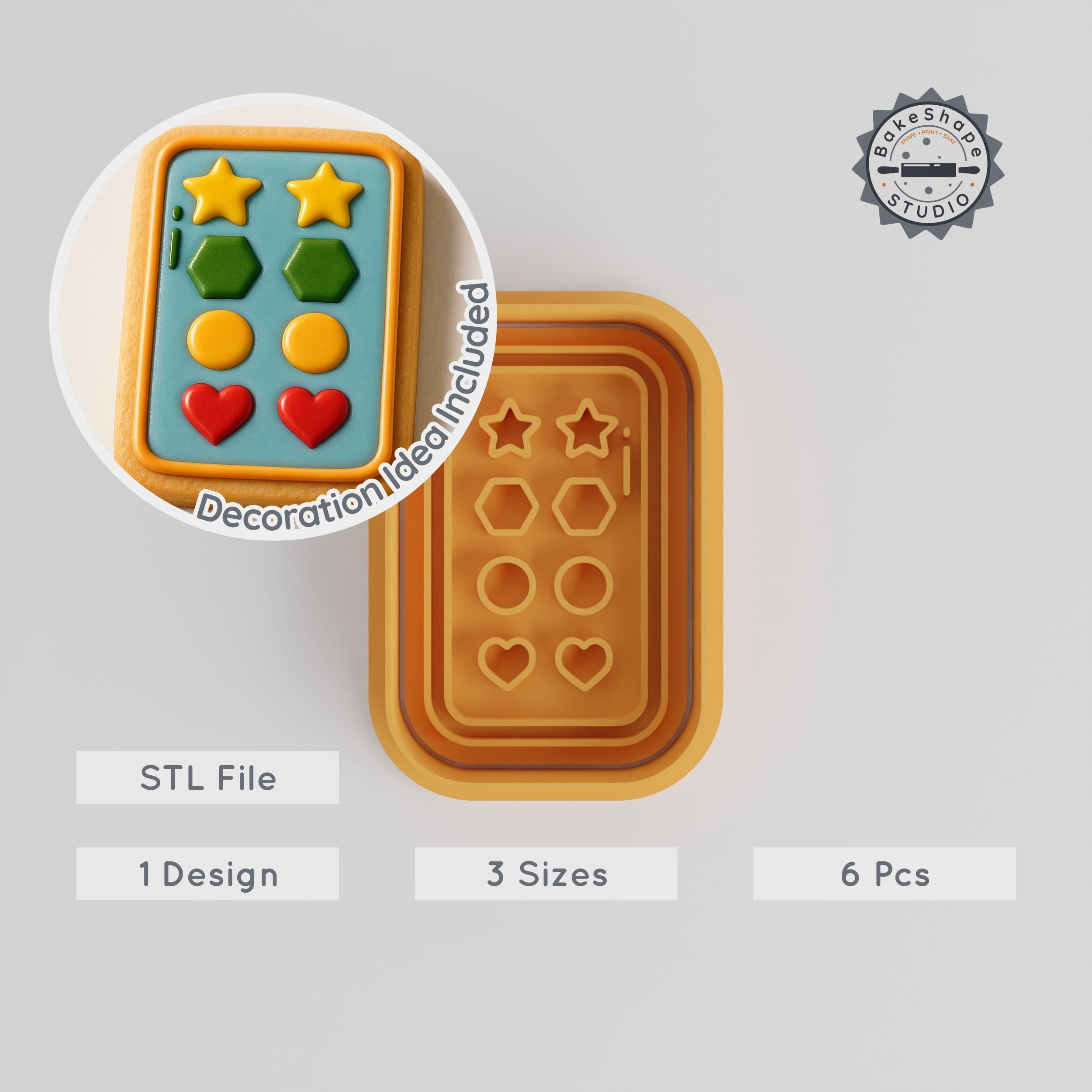 Cookie Cutter & Stamp Mold, Kitchen Tool Set, Food Shaper, Baking Mold, 3 Sizes, Perfect for Fondant PRODUCT_755 3d model