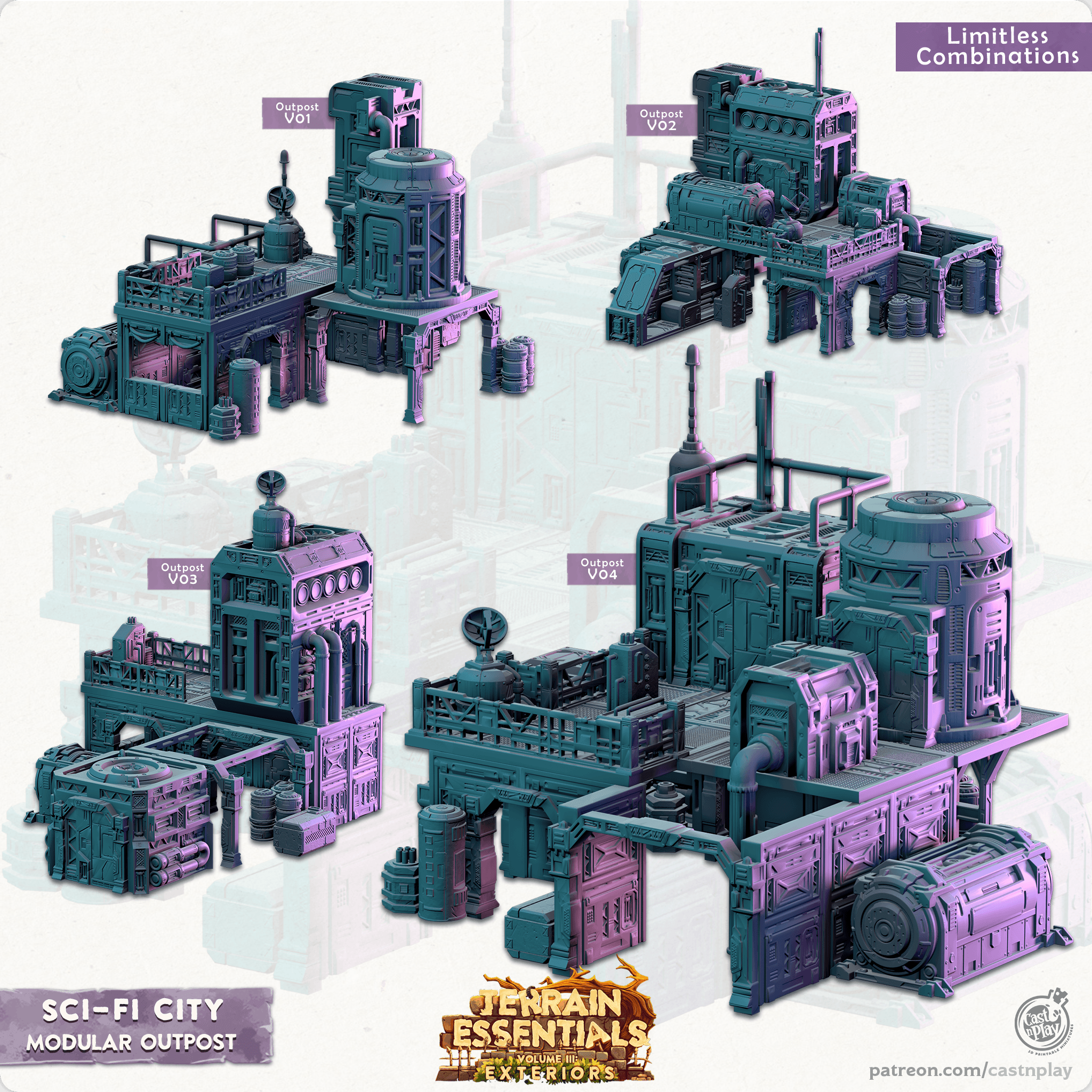 Scifi City (Pre-Supported) 3d model