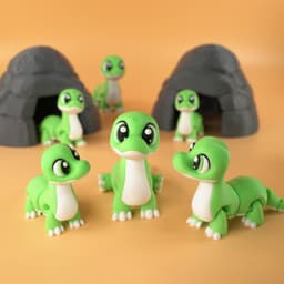 Brontosaurus Dinosaur - Flexi Articulated Print in Place Keychain 3d model