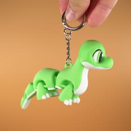 Brontosaurus Dinosaur - Flexi Articulated Print in Place Keychain 3d model