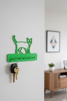 Modern Wall-Mounted Key Holder – Minimalist 3D Printable Entryway Organizer 3d model