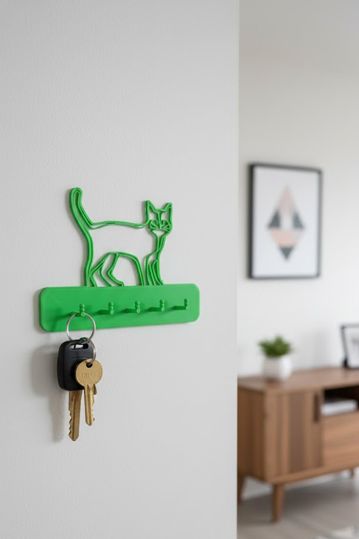 Modern Wall-Mounted Key Holder – Minimalist 3D Printable Entryway Organizer 3d model