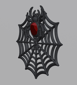 Spider on the Web Wall Art / Book Cover Decor 3d model